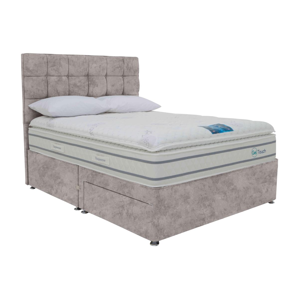Sleepeezee - Geltouch 4000 Divan Set - King Size - Daytona Silver – image 1