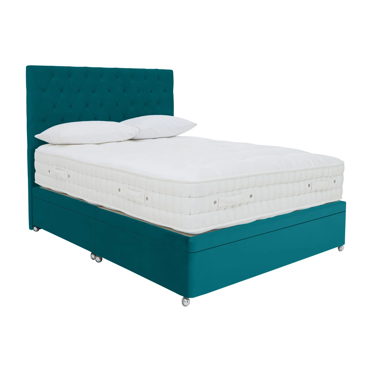 Sleep Story - Natural 4000 Side Ottoman Divan Set - King Size - Teal