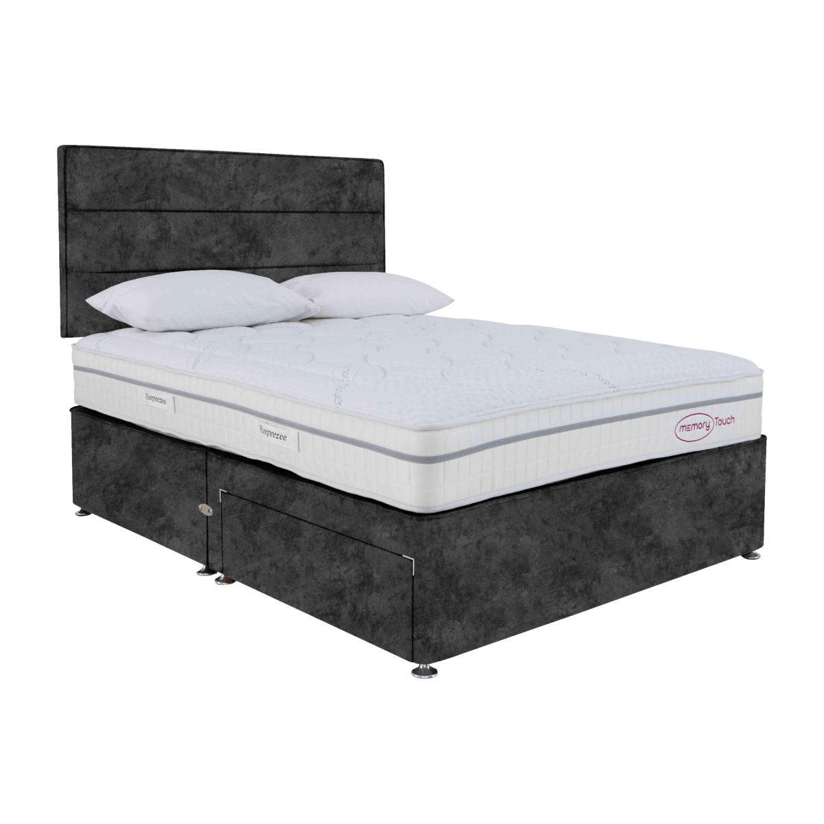 Sleepeezee - Memory Touch Ortho Divan Set with 4 Drawers - King Size - Daytona Coal – image 1