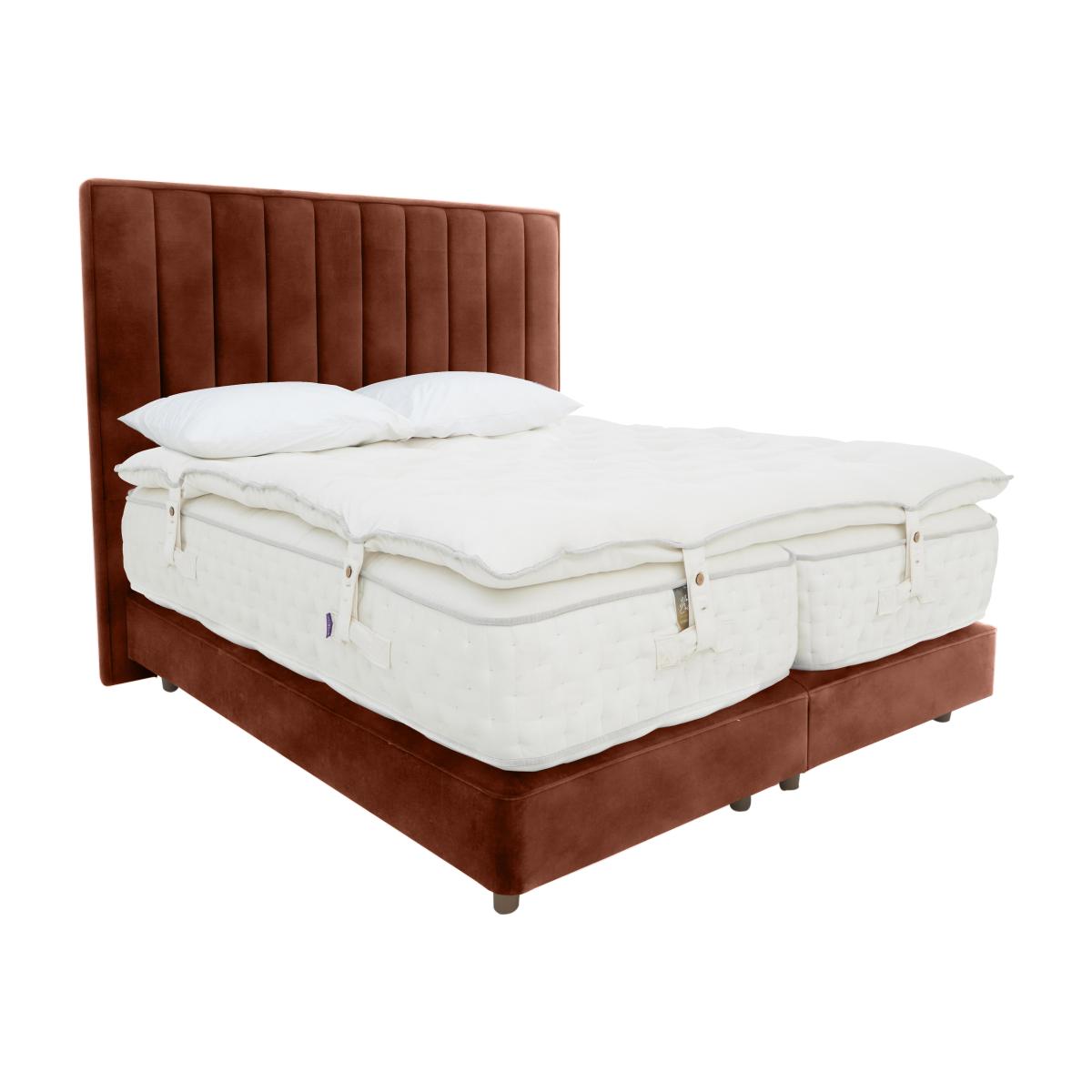 Harrison Spinks - Yorkshire 40,000 Shallow Divan Set with Zip and Link Mattress with Mattress Topper - King Size - Brown