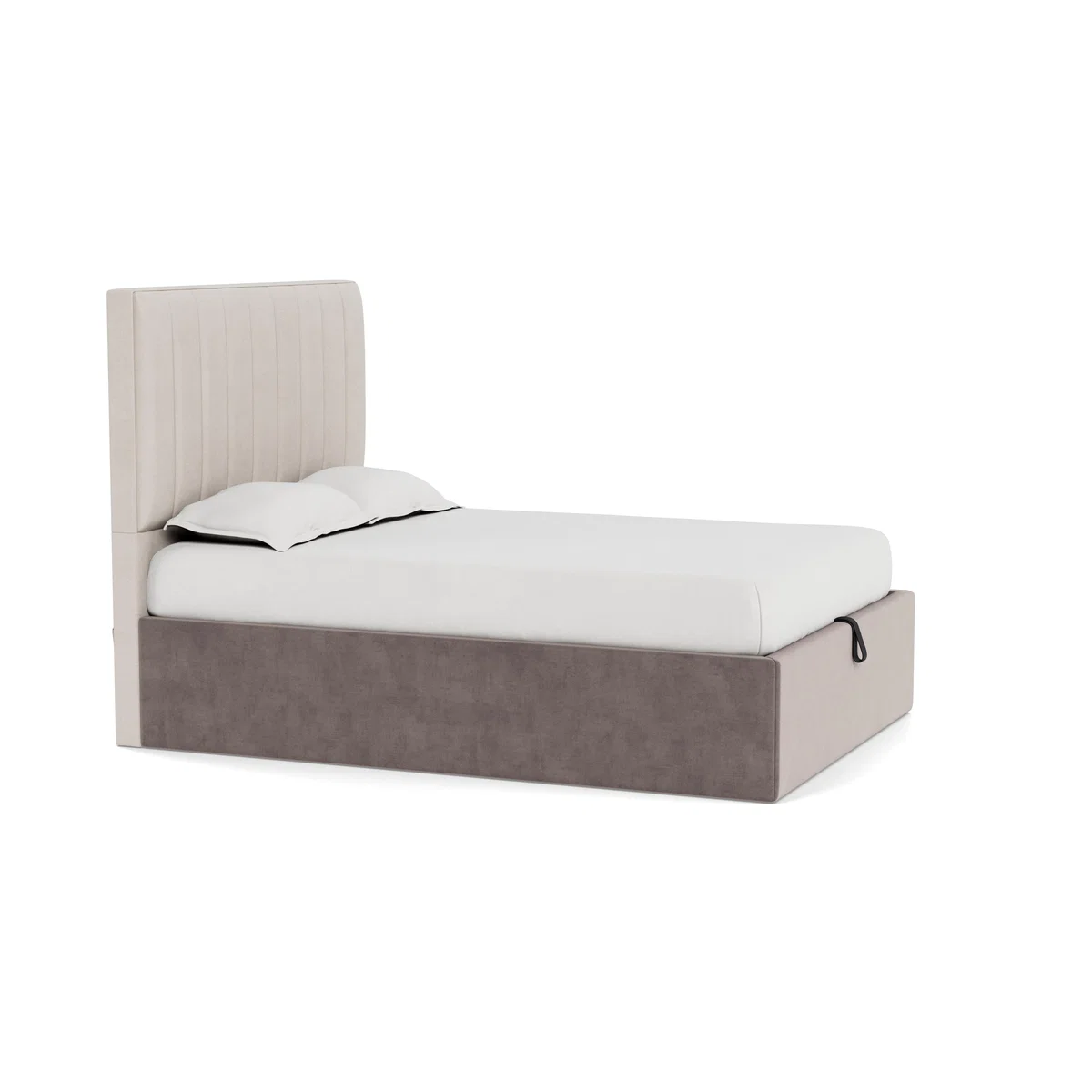 Heal's Storage Divan King Smart Luxe Velvet Mushroom Natural Feet - Heal's UK Bedroom Furniture – image 2