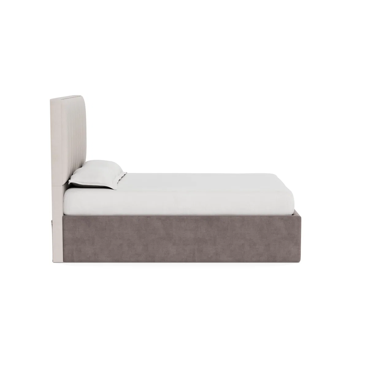 Heal's Storage Divan King Smart Luxe Velvet Mushroom Natural Feet - Heal's UK Bedroom Furniture – image 3