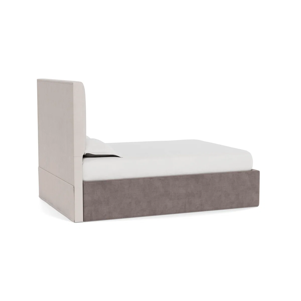 Heal's Storage Divan King Smart Luxe Velvet Mushroom Natural Feet - Heal's UK Bedroom Furniture – image 4