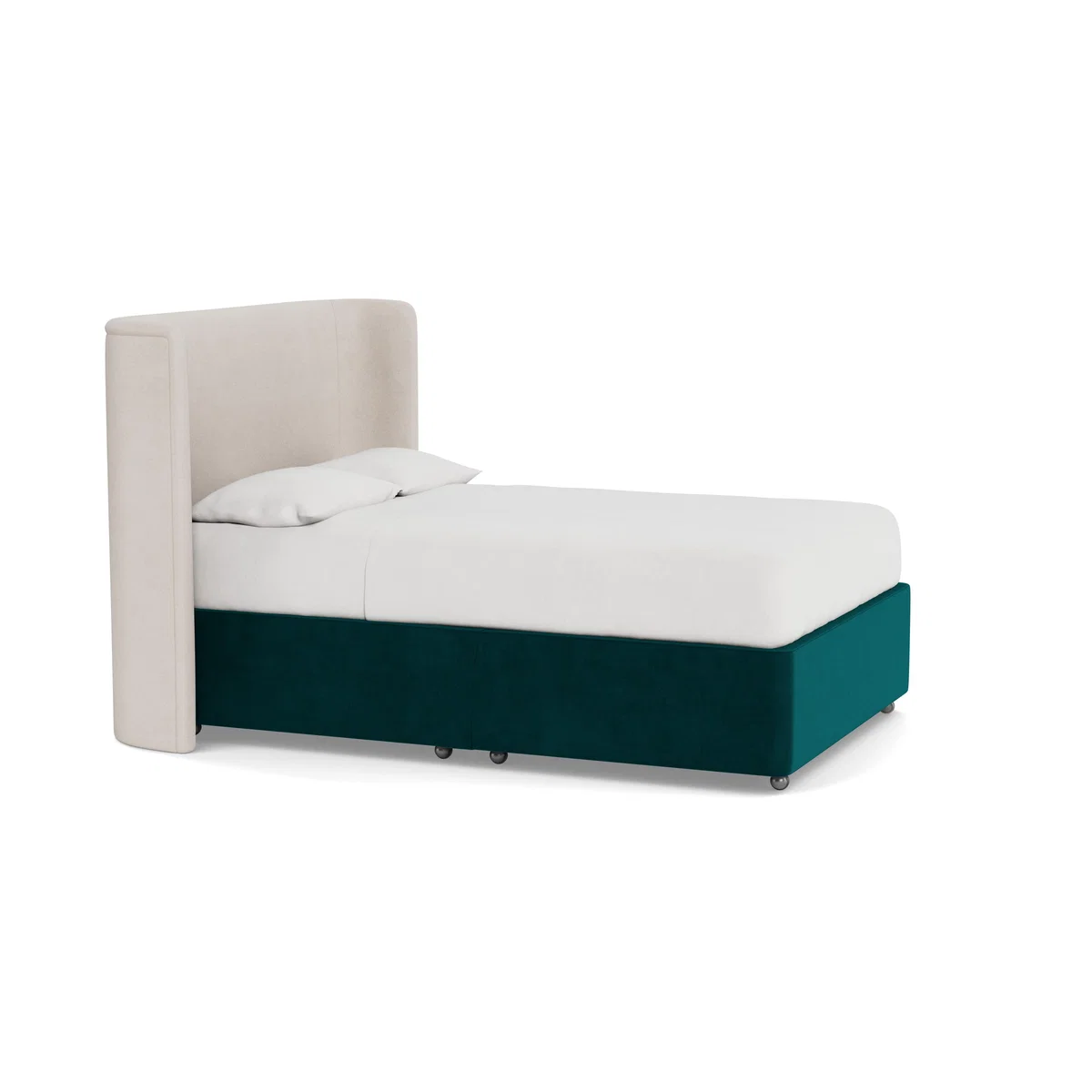 Heal's Deep Divan King Smart Luxe Velvet Ocean None - Heal's UK Bedroom Furniture – image 2