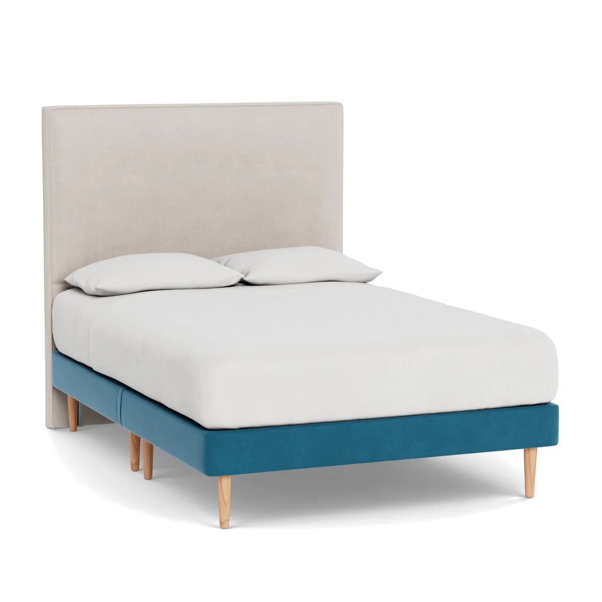 Heal's Shallow Divan King Smart Velvet Ocean Light Stem - Heal's UK Bedroom Furniture – image 1