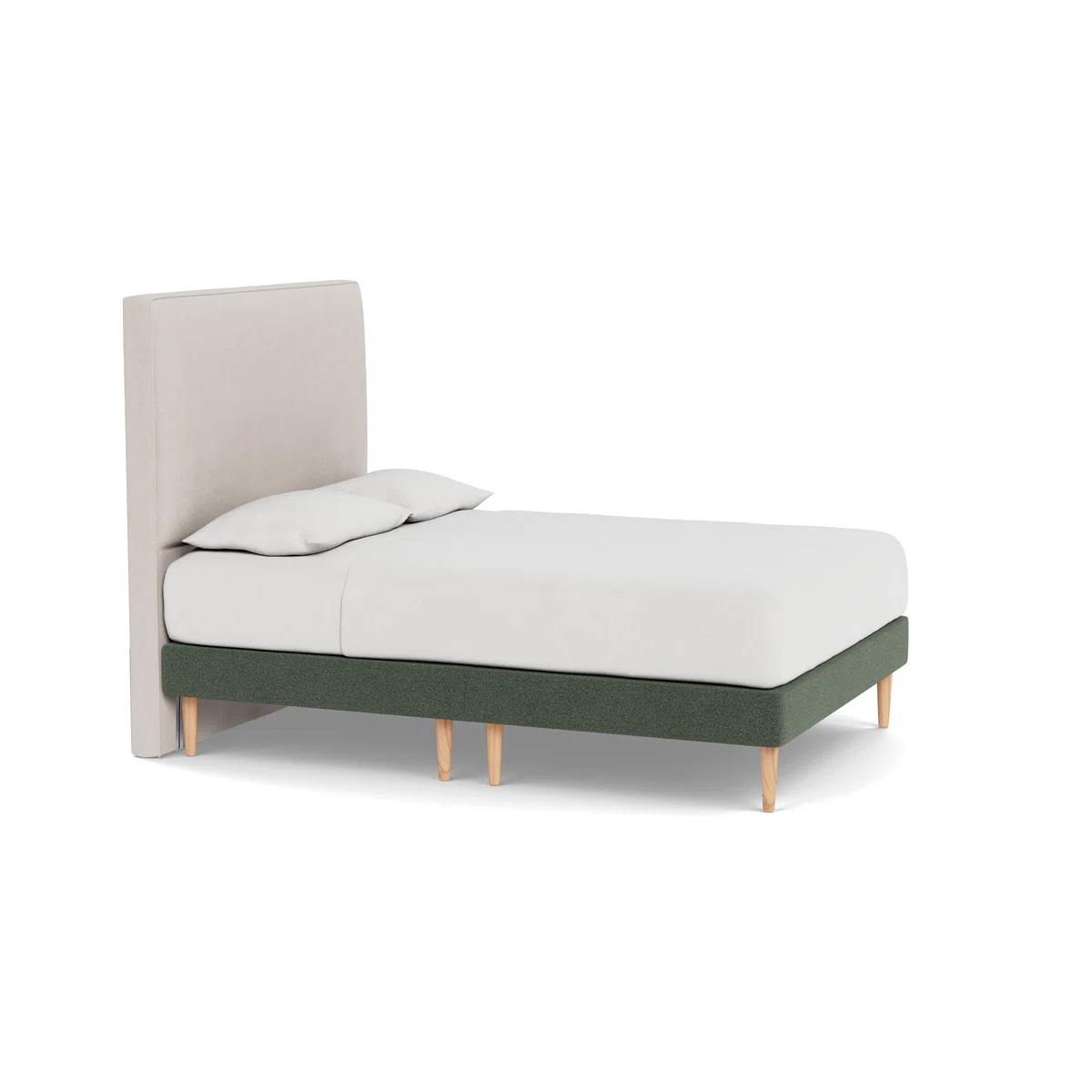Heal's Shallow Divan King Boucle Fern Light Turned Solid Wood - Heal's UK Bedroom Furniture – image 2