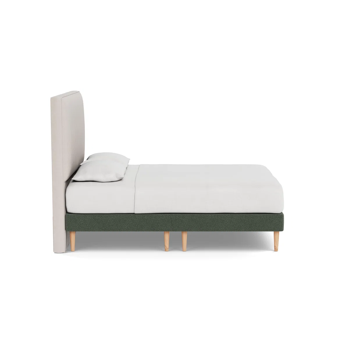 Heal's Shallow Divan King Boucle Fern Light Turned Solid Wood - Heal's UK Bedroom Furniture – image 3