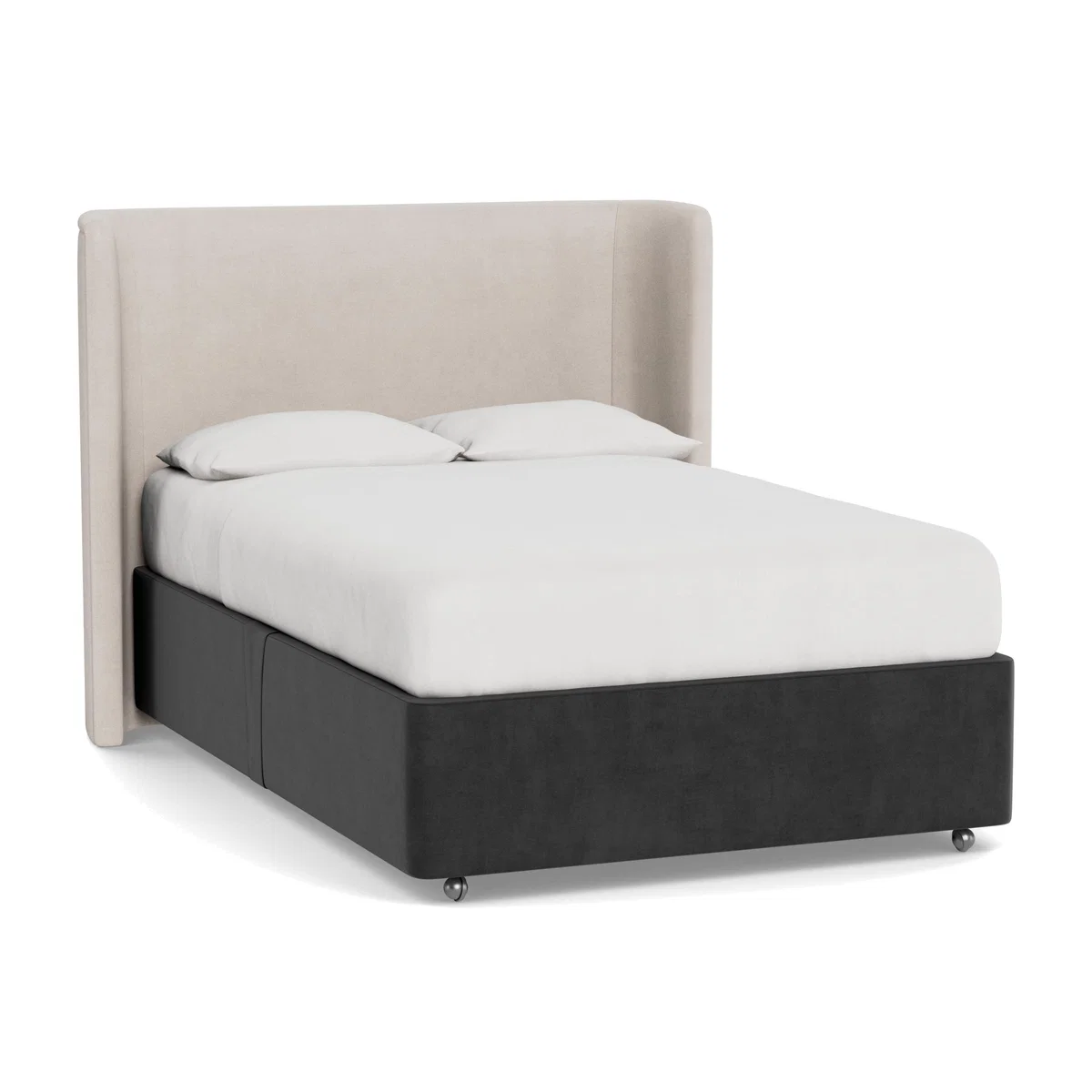 Heal's Deep Divan King Smart Luxe Velvet Nickel None - Heal's UK Bedroom Furniture – image 1