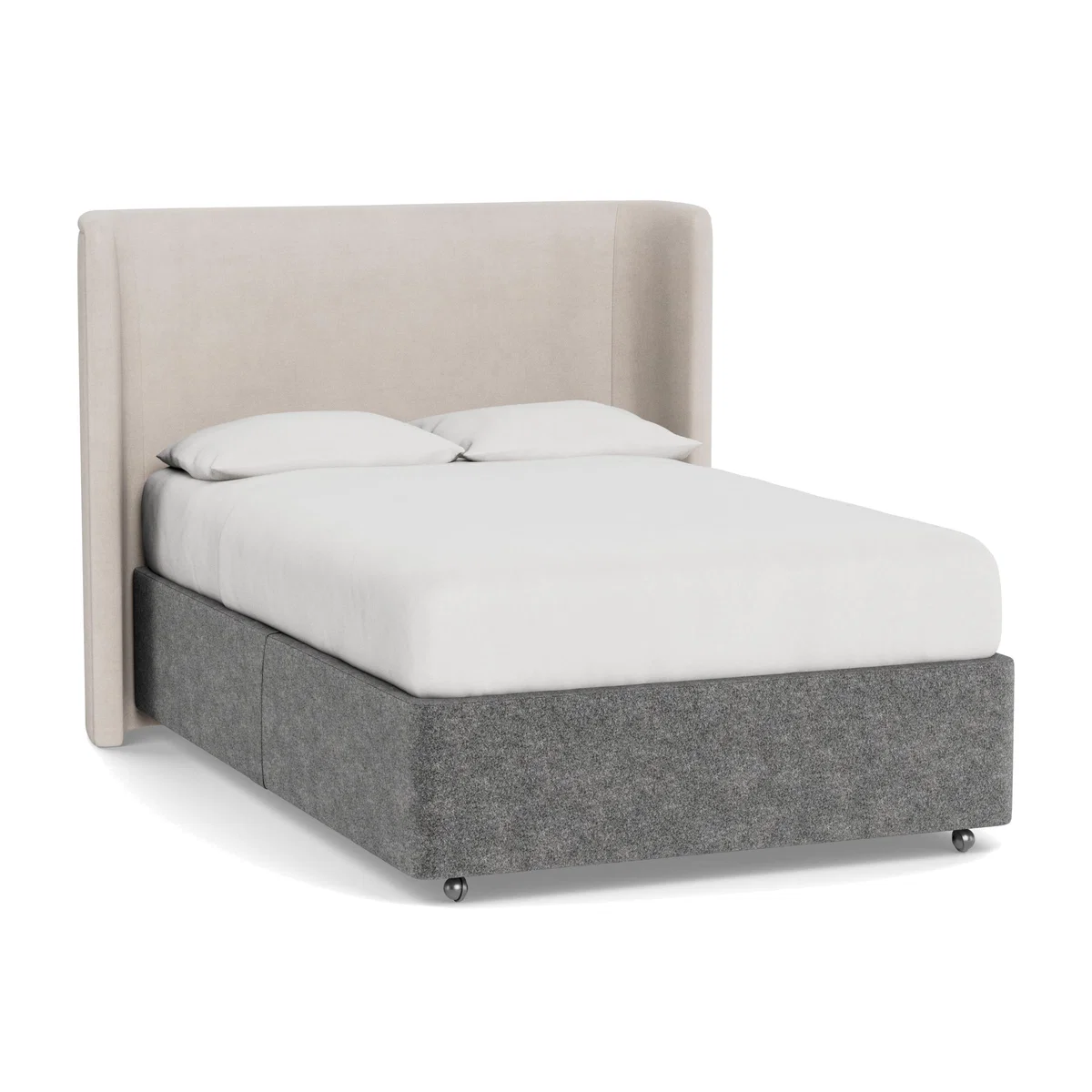 Heal's Deep Divan King Melton Wool Shale None - Heal's UK Bedroom Furniture – image 1