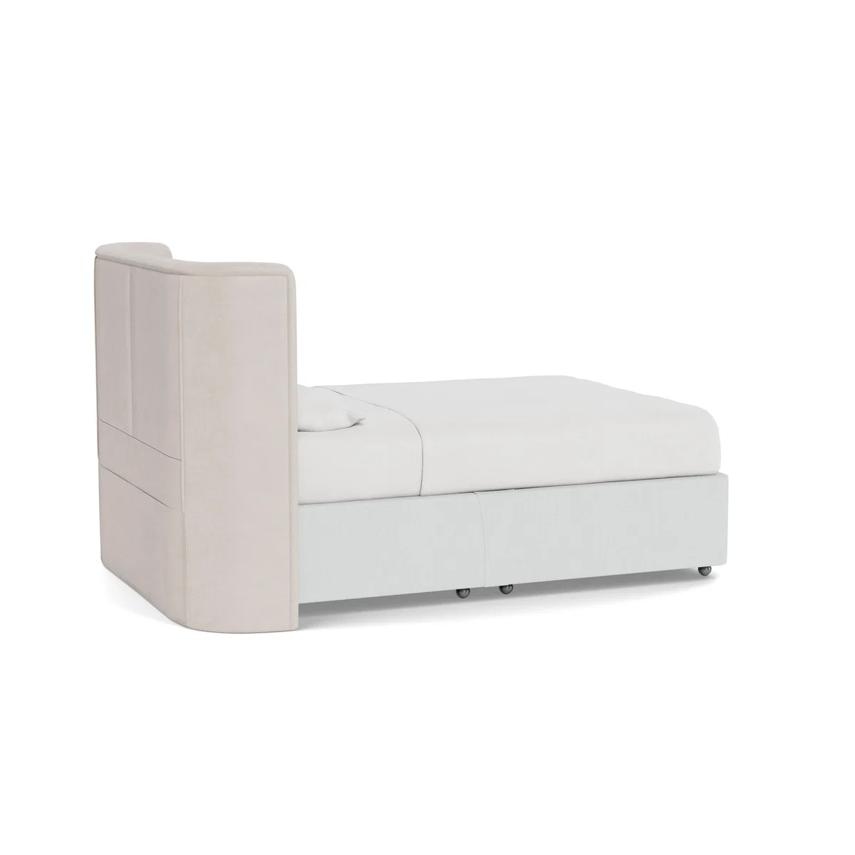 Heal's Deep Divan King No Drawers Broad Weave Tin - Heal's UK Bedroom Furniture – image 4