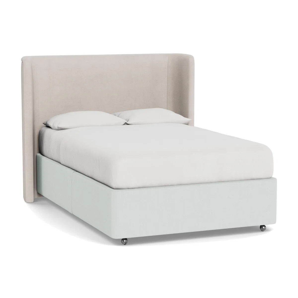 Heal's Deep Divan King No Drawers Broad Weave Tin - Heal's UK Bedroom Furniture – image 1