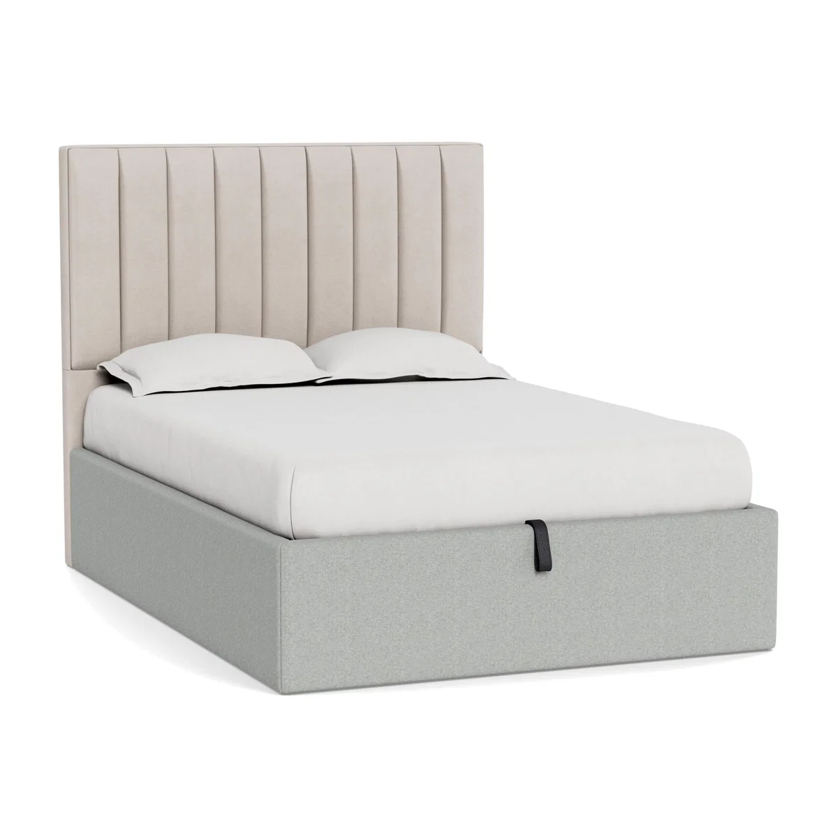 Heal's Storage Divan King Melton Wool Limestone Natural Feet - Heal's UK Bedroom Furniture – image 1