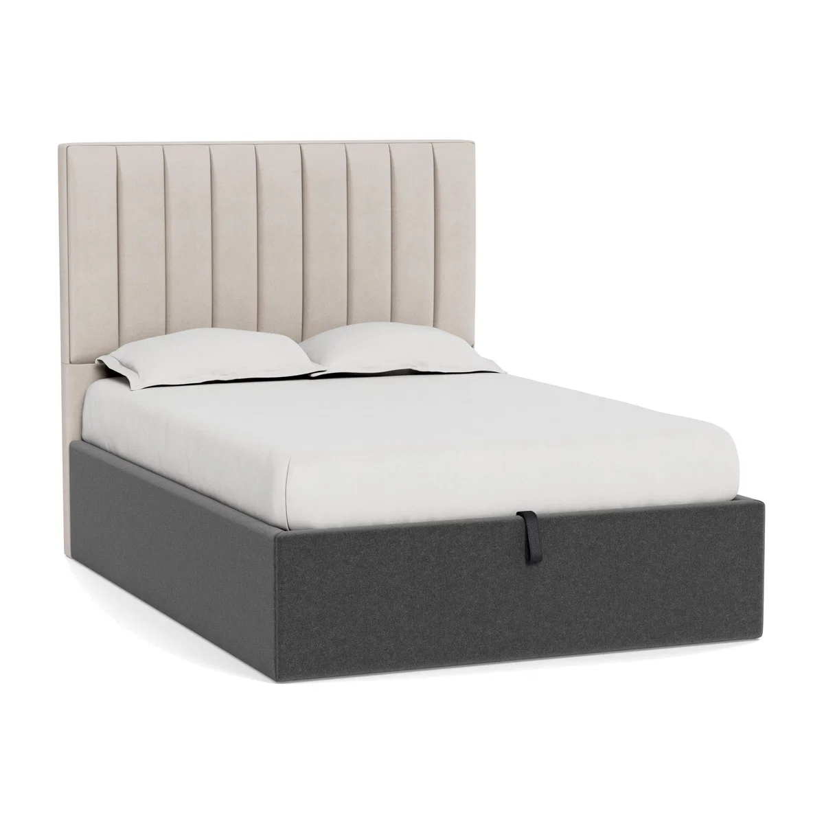 Heal's Storage Divan King Melton Wool Granite Natural Feet - Heal's UK Bedroom Furniture – image 1