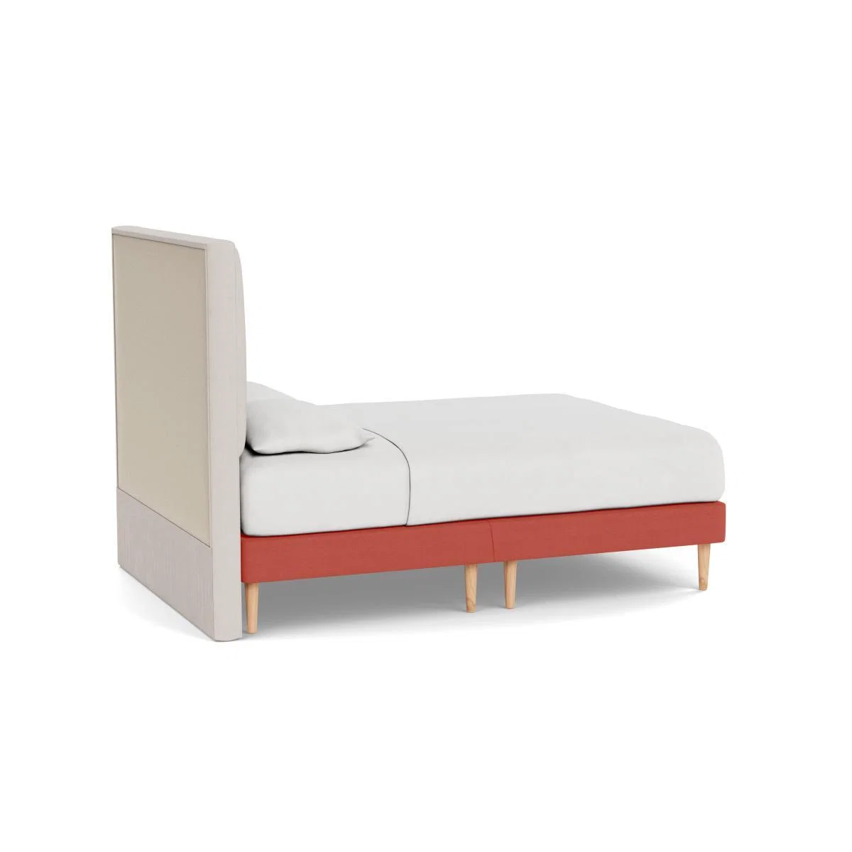 Heal's Shallow Divan King Linen Grenadine Light Solid Wood Feet - Heal's UK Bedroom Furniture – image 4