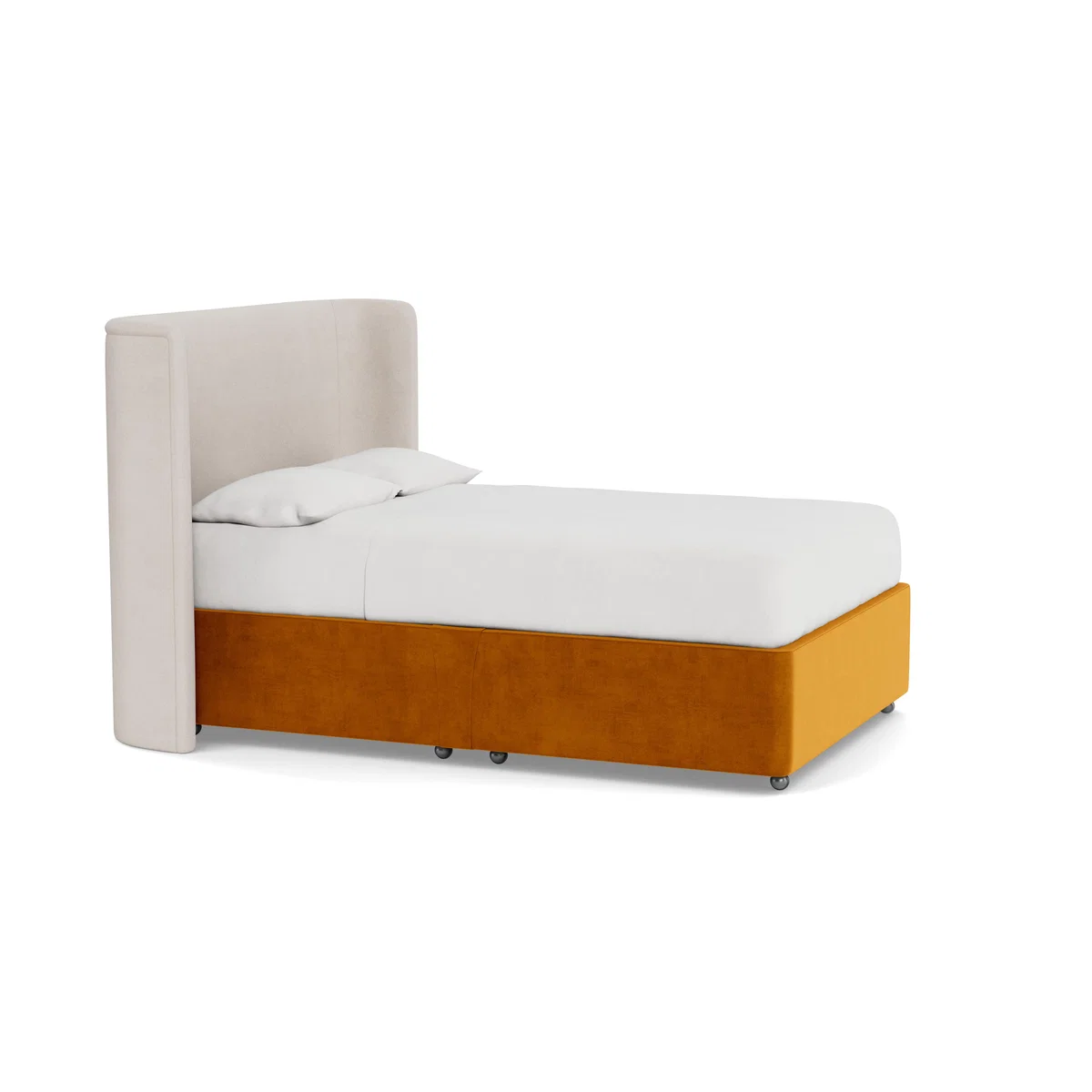 Heal's Deep Divan King Smart Luxe Velvet Cognac 2 Footend & 2 Continental - Heal's UK Bedroom Furniture – image 2