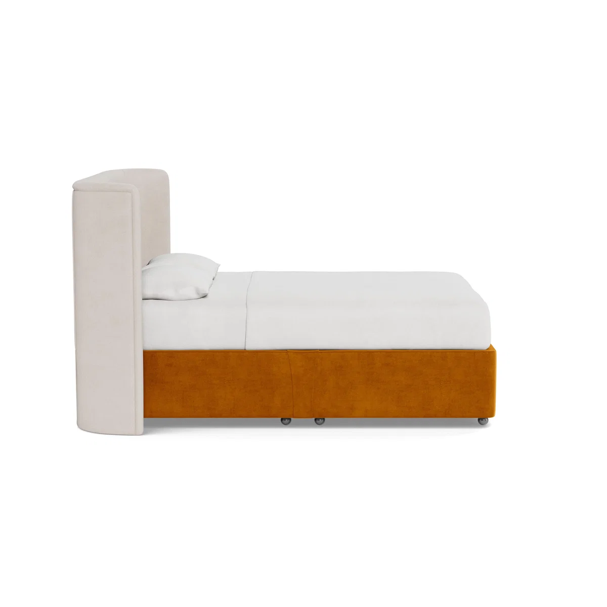 Heal's Deep Divan King Smart Luxe Velvet Cognac 2 Footend & 2 Continental - Heal's UK Bedroom Furniture – image 3