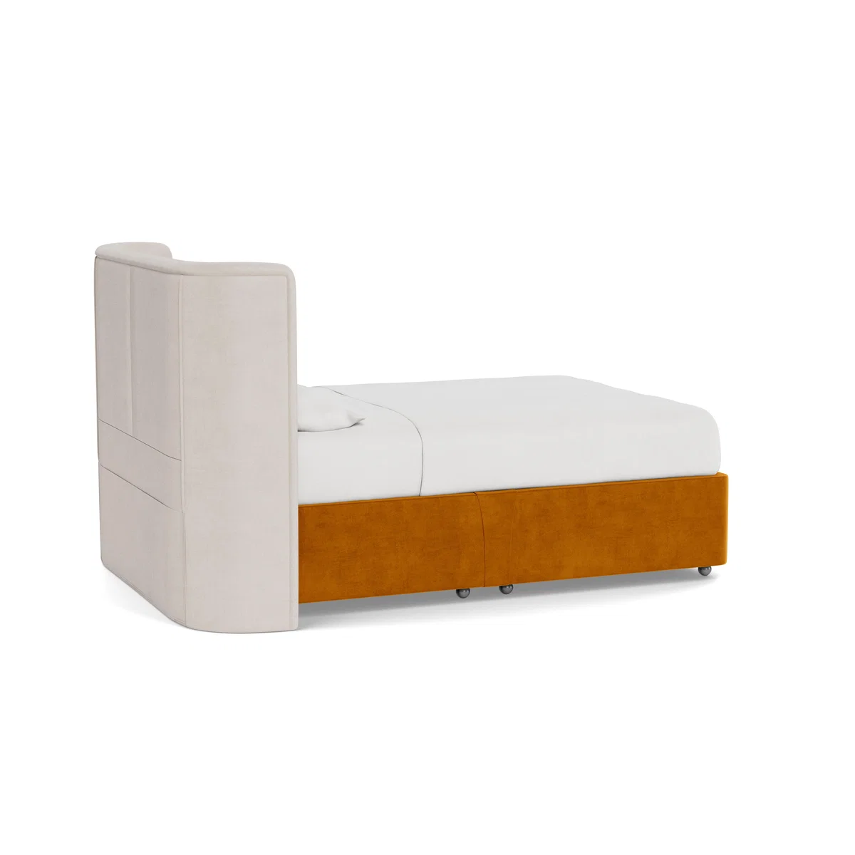 Heal's Deep Divan King Smart Luxe Velvet Cognac 2 Footend & 2 Continental - Heal's UK Bedroom Furniture – image 4