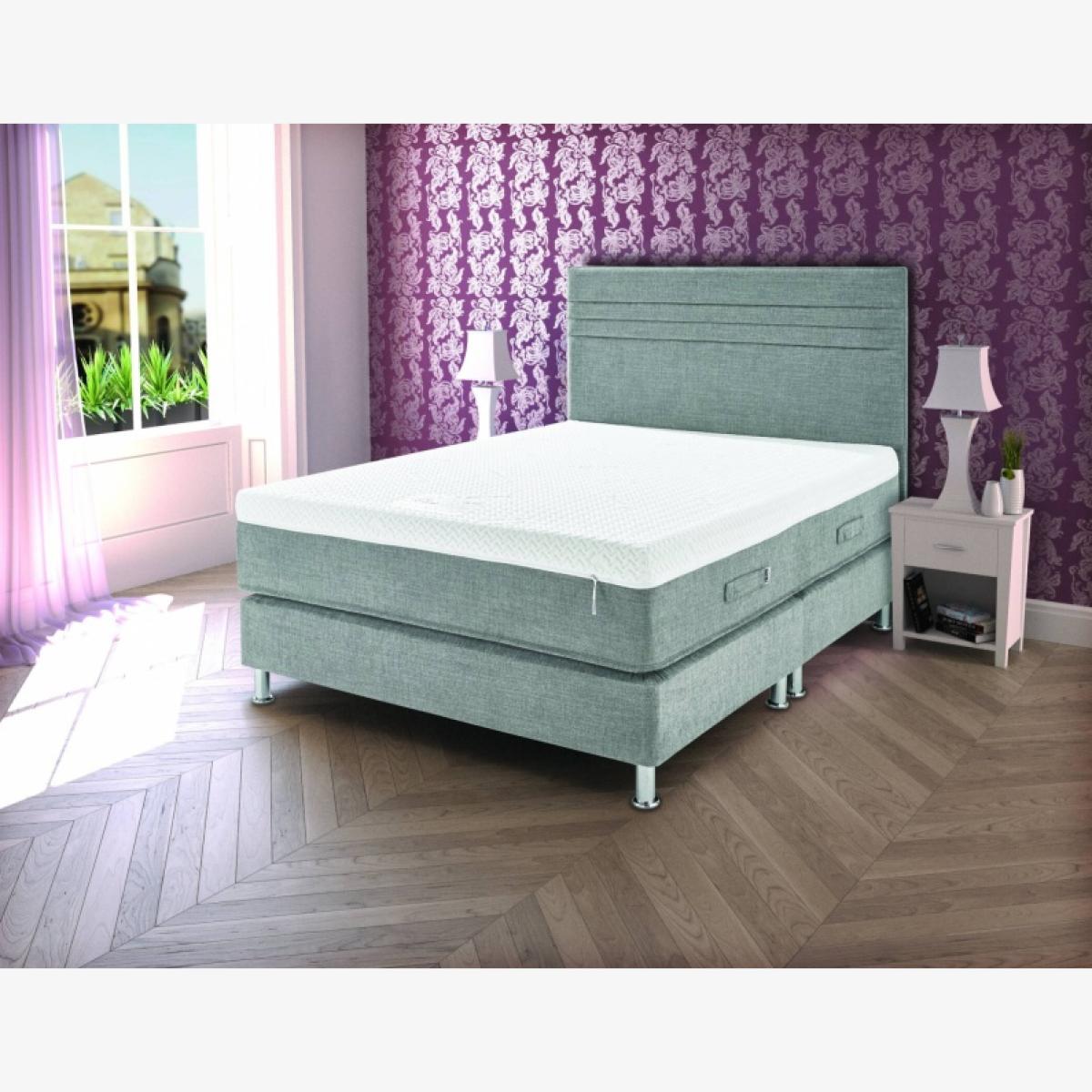 Kaymed Levitate Bronze 1600 Platform Top Divan Set With Chrome Legs - King - Grey|Black|Beige|Bro
