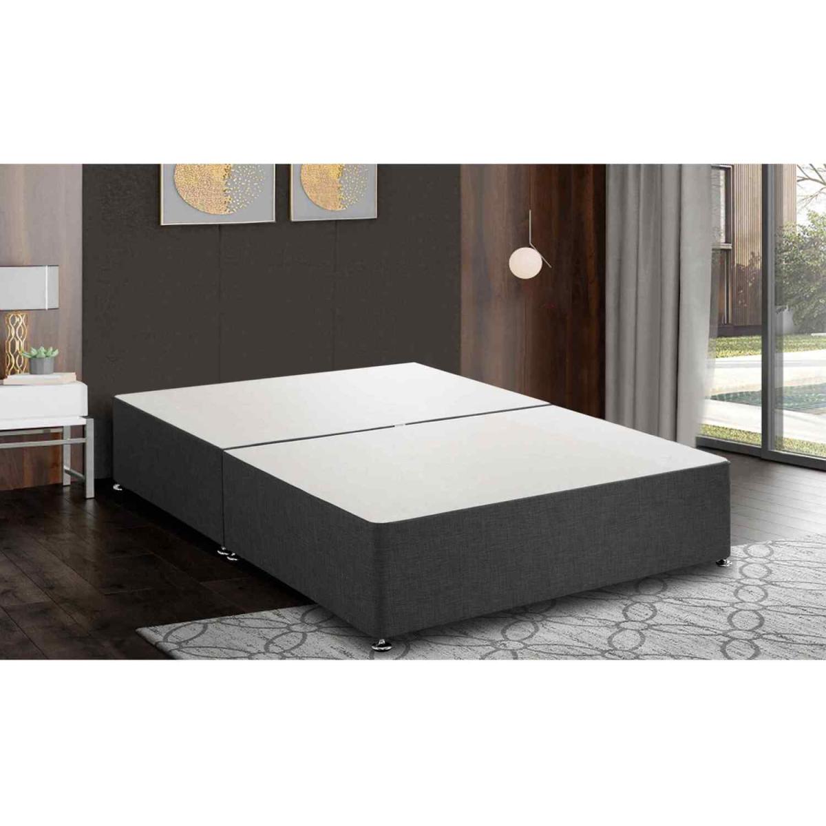 Amara Divan Base Only - Chenille Fabric, Non Storage - Charcoal / King – image 2