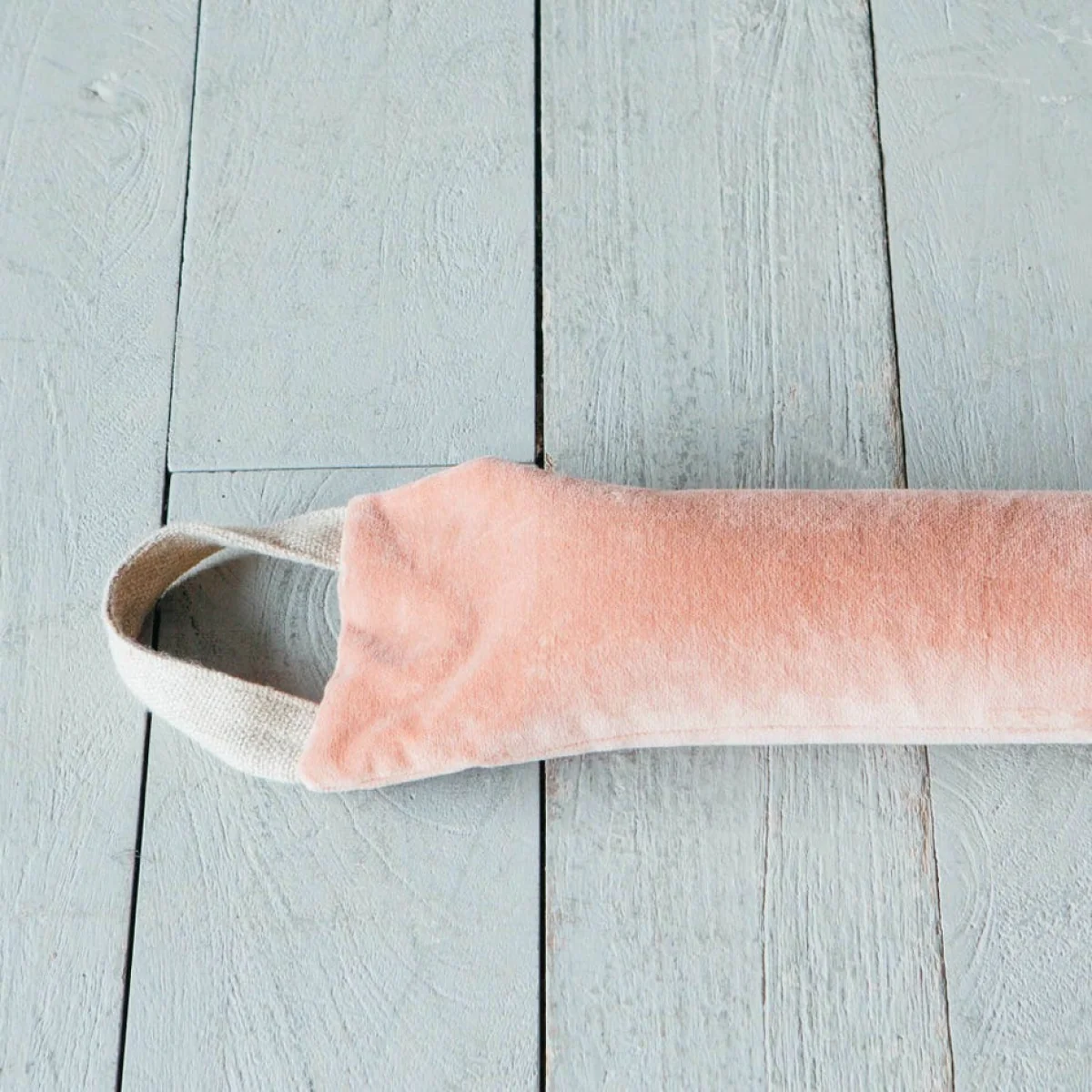 Coral Velvet Draught Excluder with Handle – image 2