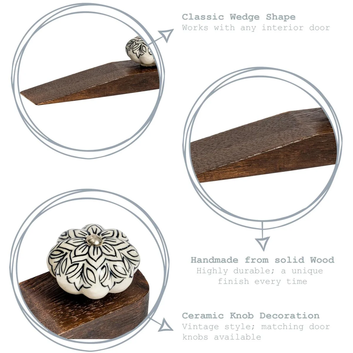 Wooden Door Stops - Pack of 3 - Black – image 4