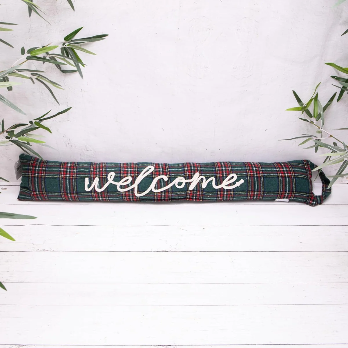 Welcome Tartan Draught Excluder Green/Red - Green