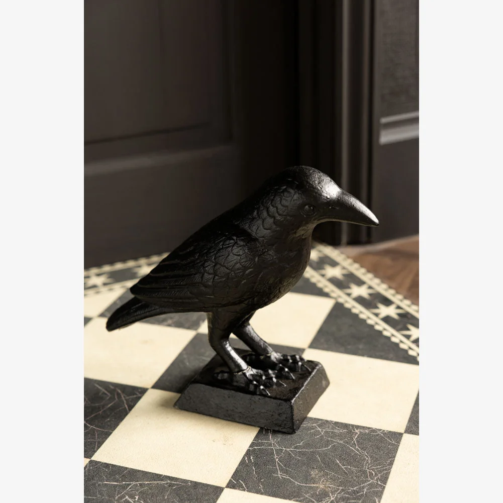 Black Raven Cast Iron Doorstop – image 1