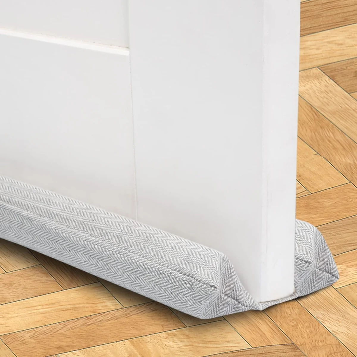 Tanness Door Draft Excluder Double Sided 70-90cm for Doors and Windows - Light Grey – image 7