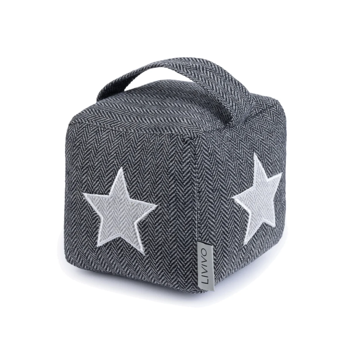 Weighted Cube Door Stopper Star - Grey