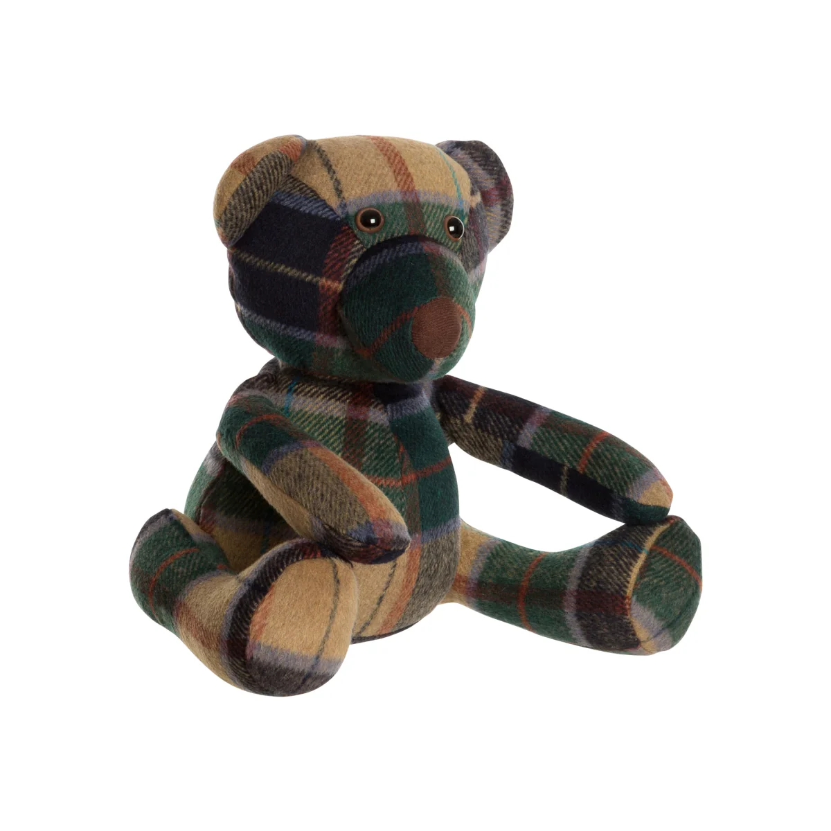 Bute Green Check Tartan Teddy Bear Door Stop - Green