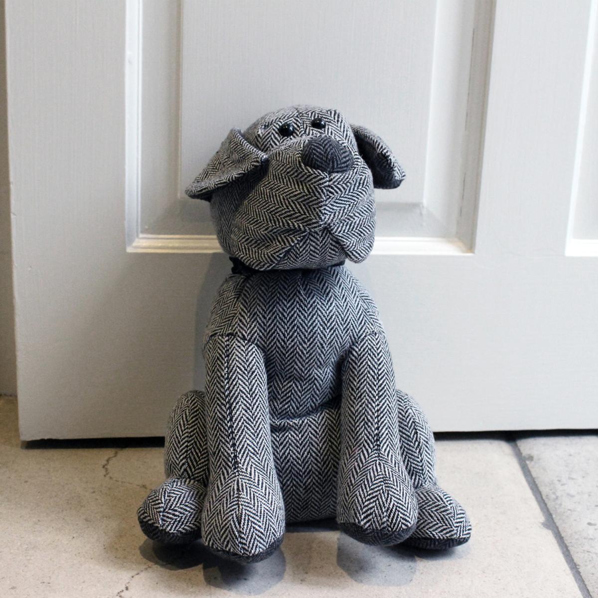 Herringbone Dog Door Stop - Grey – image 4