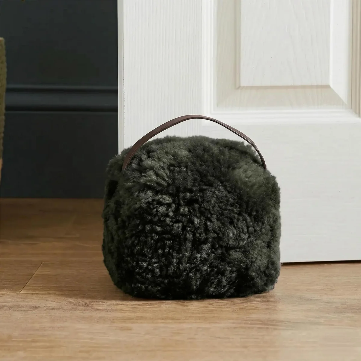 Sheepskin Doorstop - Forest Green – image 1