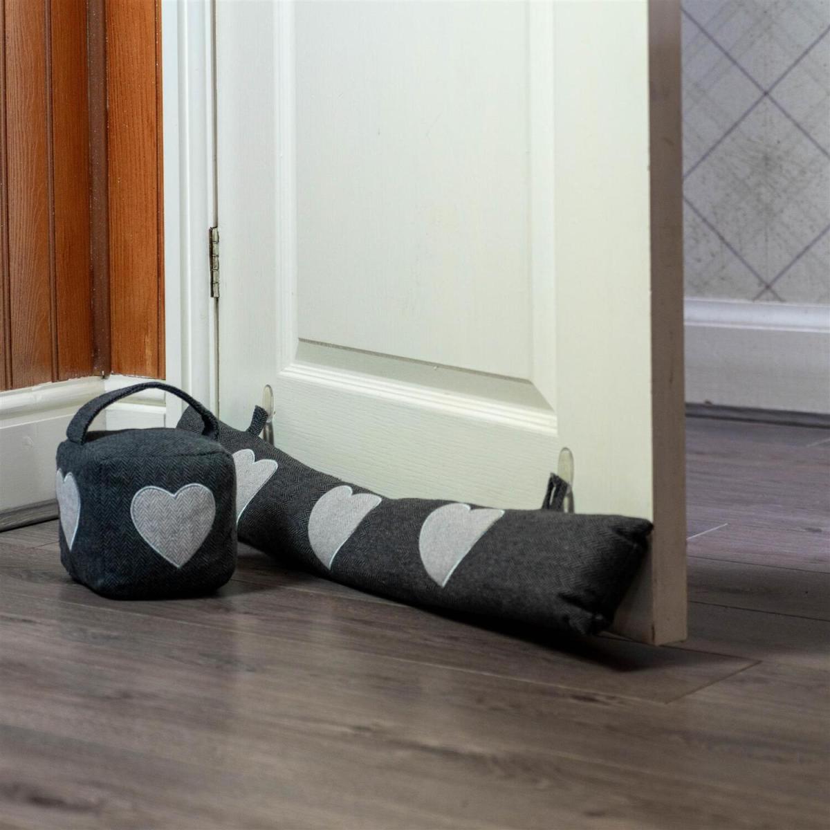 78.5cm Herringbone Draught Excluders Pack of 2 - Grey – image 3