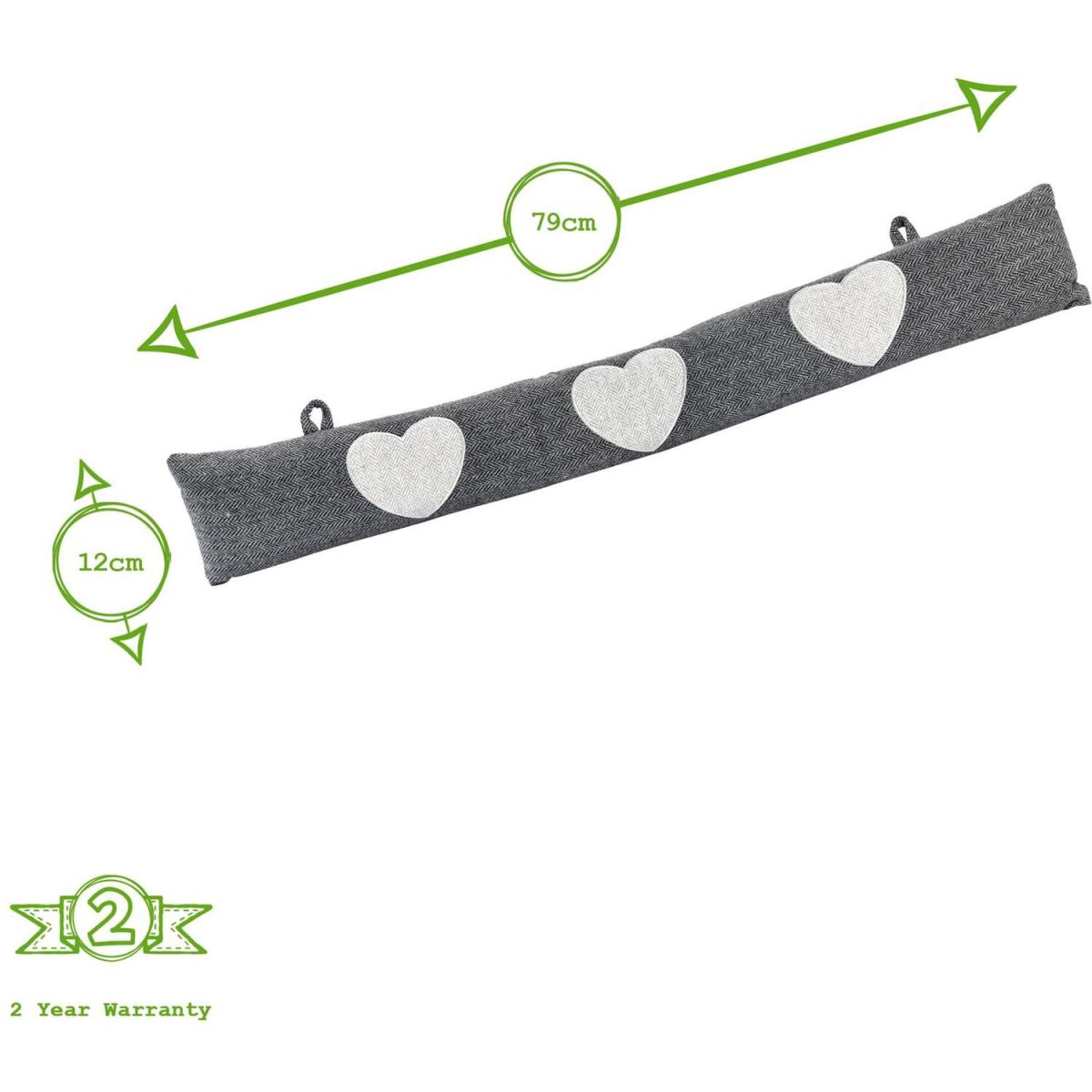 78.5cm Herringbone Draught Excluders Pack of 2 - Grey – image 5