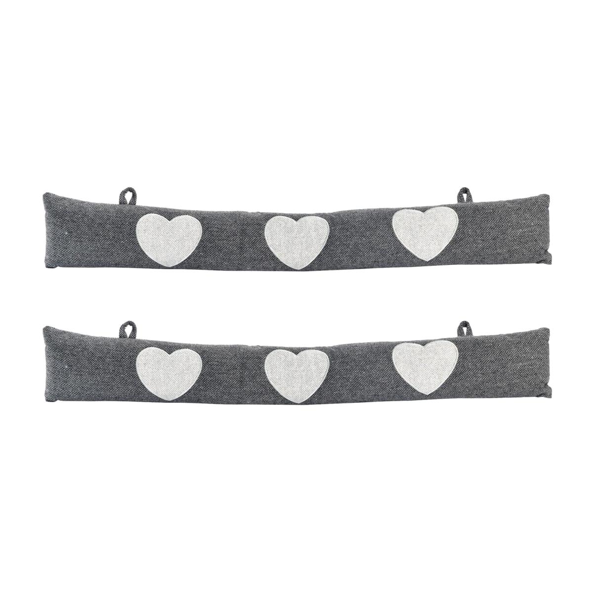 78.5cm Herringbone Draught Excluders Pack of 2 - Grey – image 1
