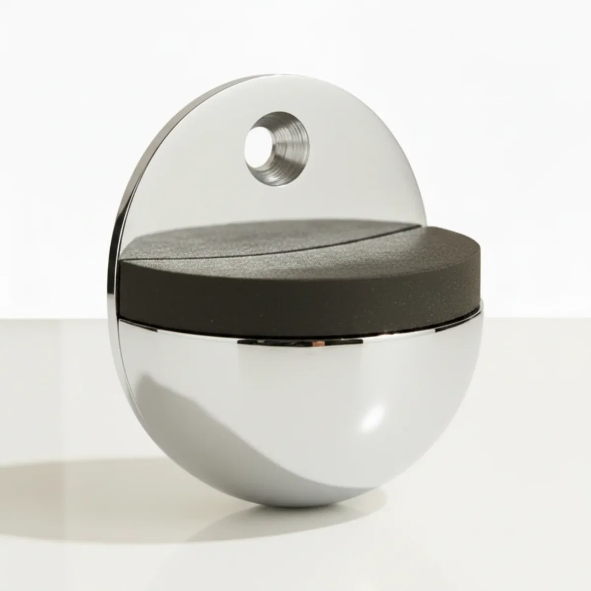 Oval Floor Mounted Door Stop - Polished Chrome - Pack of 10 - Black / 100.0g – image 2