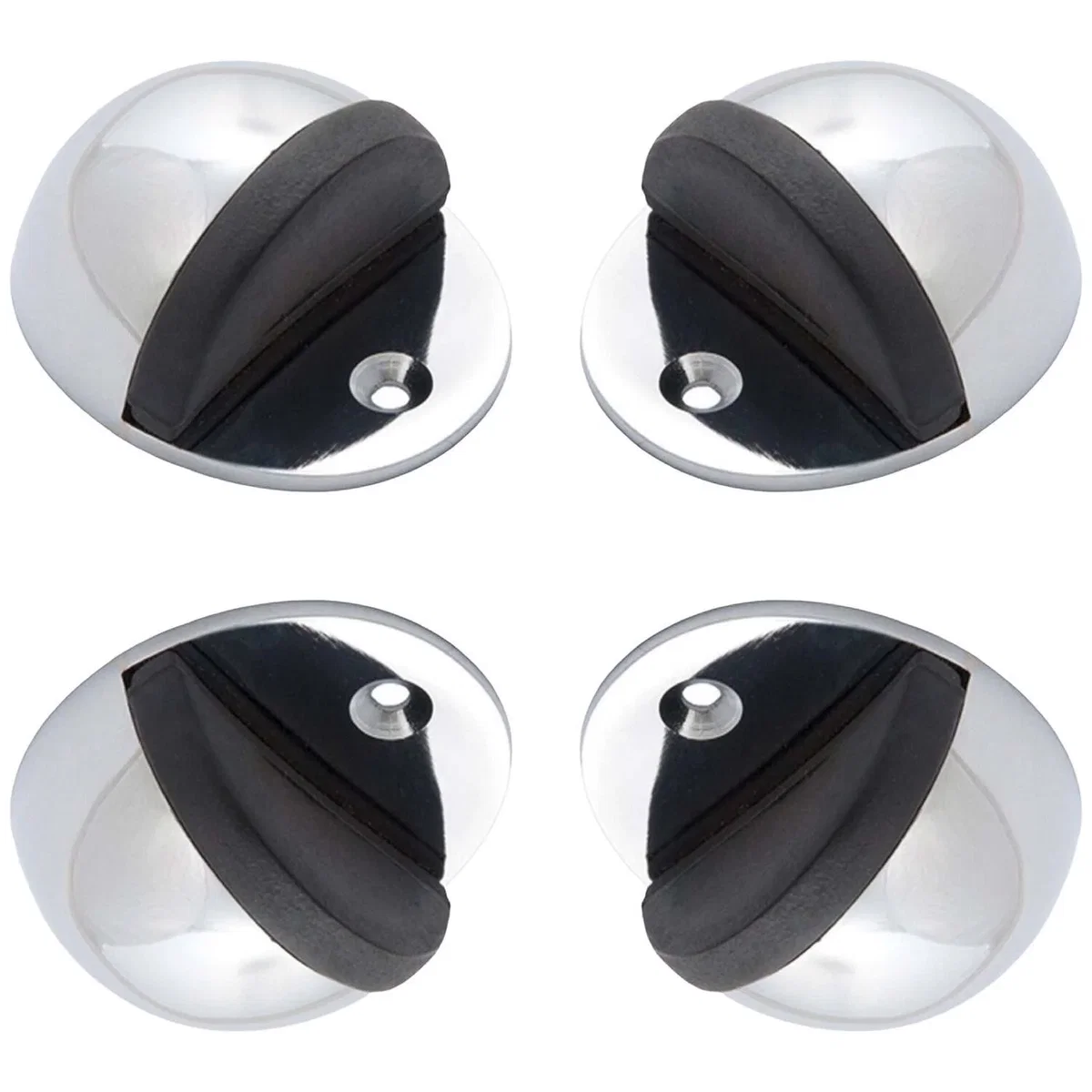 Oval Floor Mounted Door Stop - Polished Chrome - Pack of 10 - Black / 100.0g – image 6
