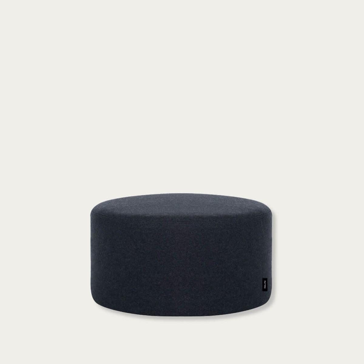 Black Tie Wool Short Folk Pouf