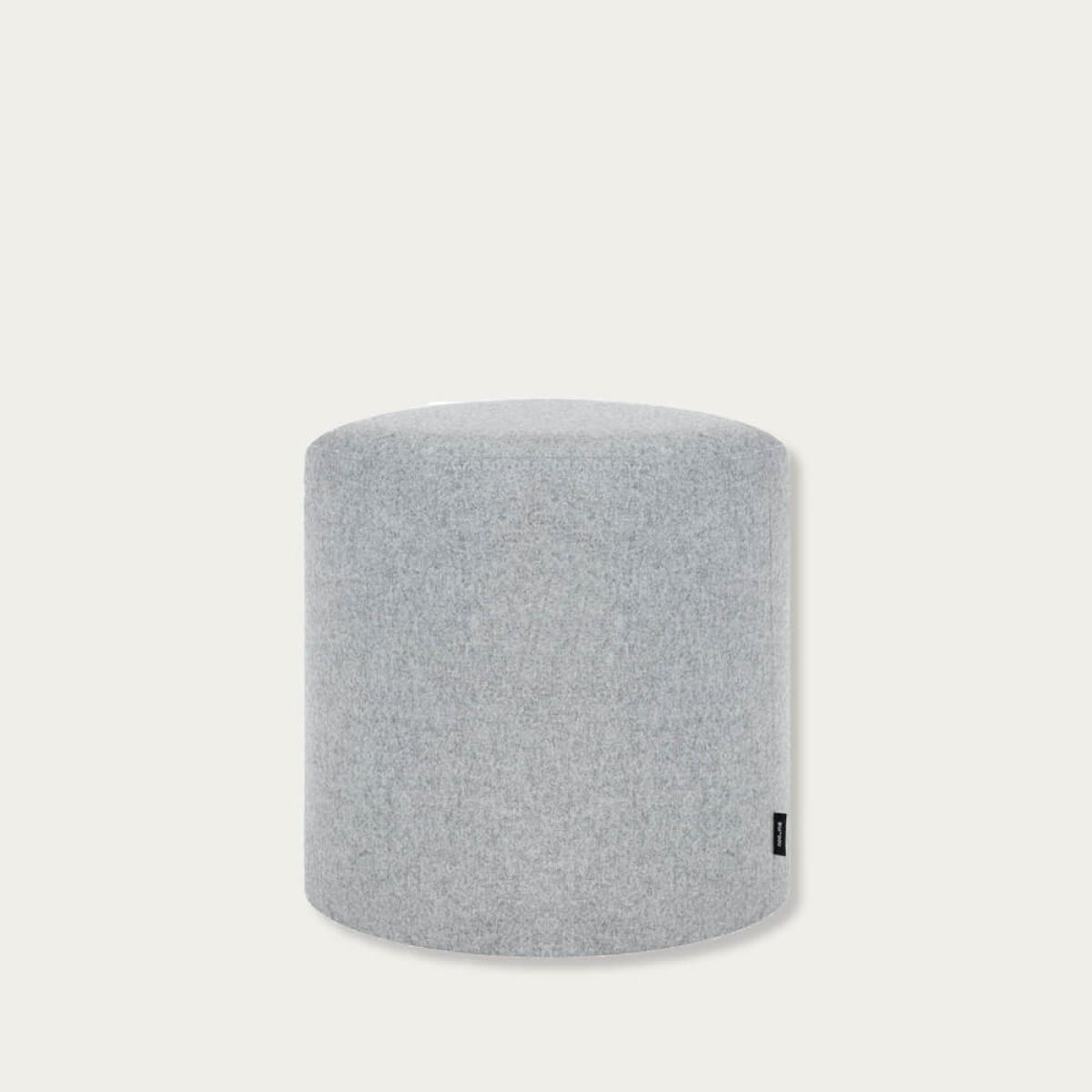 Universal Grey Wool Tall Folk Pouf