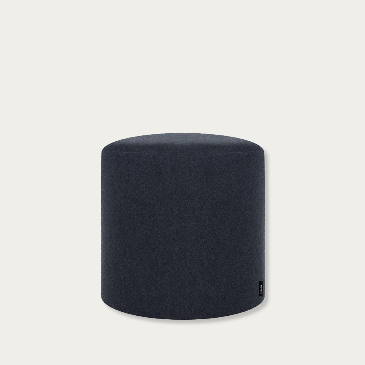 Black Tie Wool Tall Folk Pouf