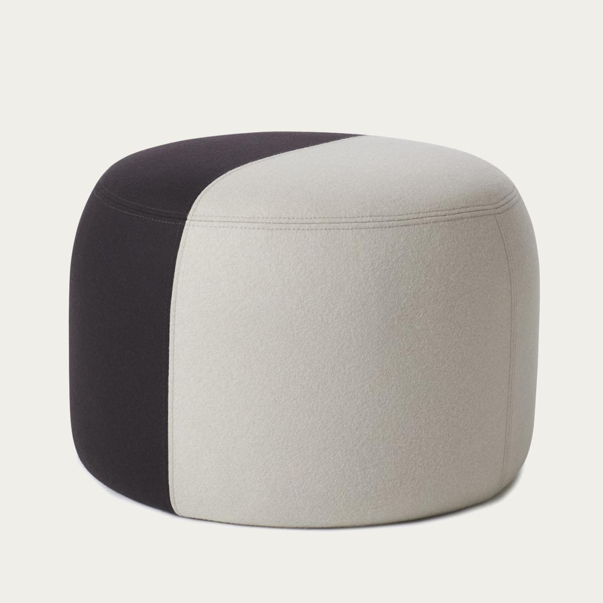 Pearl Grey/Black Dainty Pouf – image 1