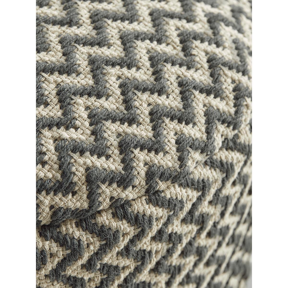 Grey Chevron Pouffe – image 2