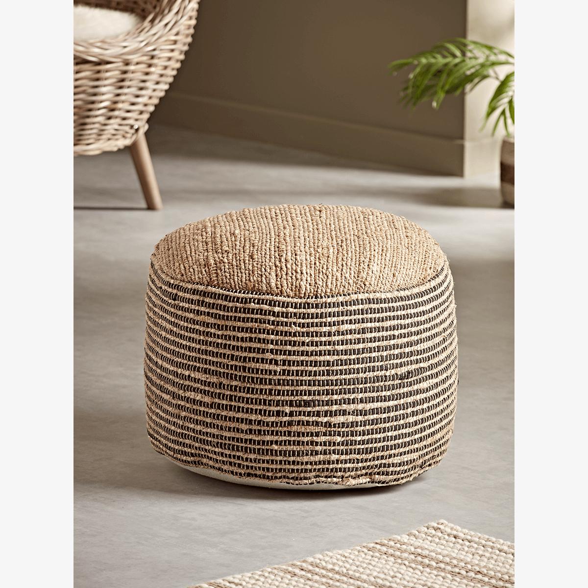 Round Jute Pouffe – image 1