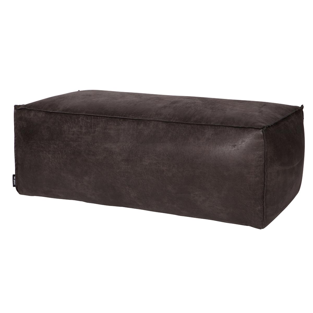 Rodeo Leather Pouffe in Black by BePureHome – image 2