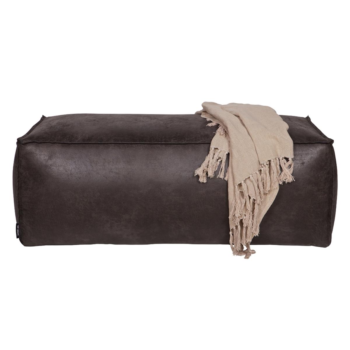 Rodeo Leather Pouffe in Black by BePureHome – image 3