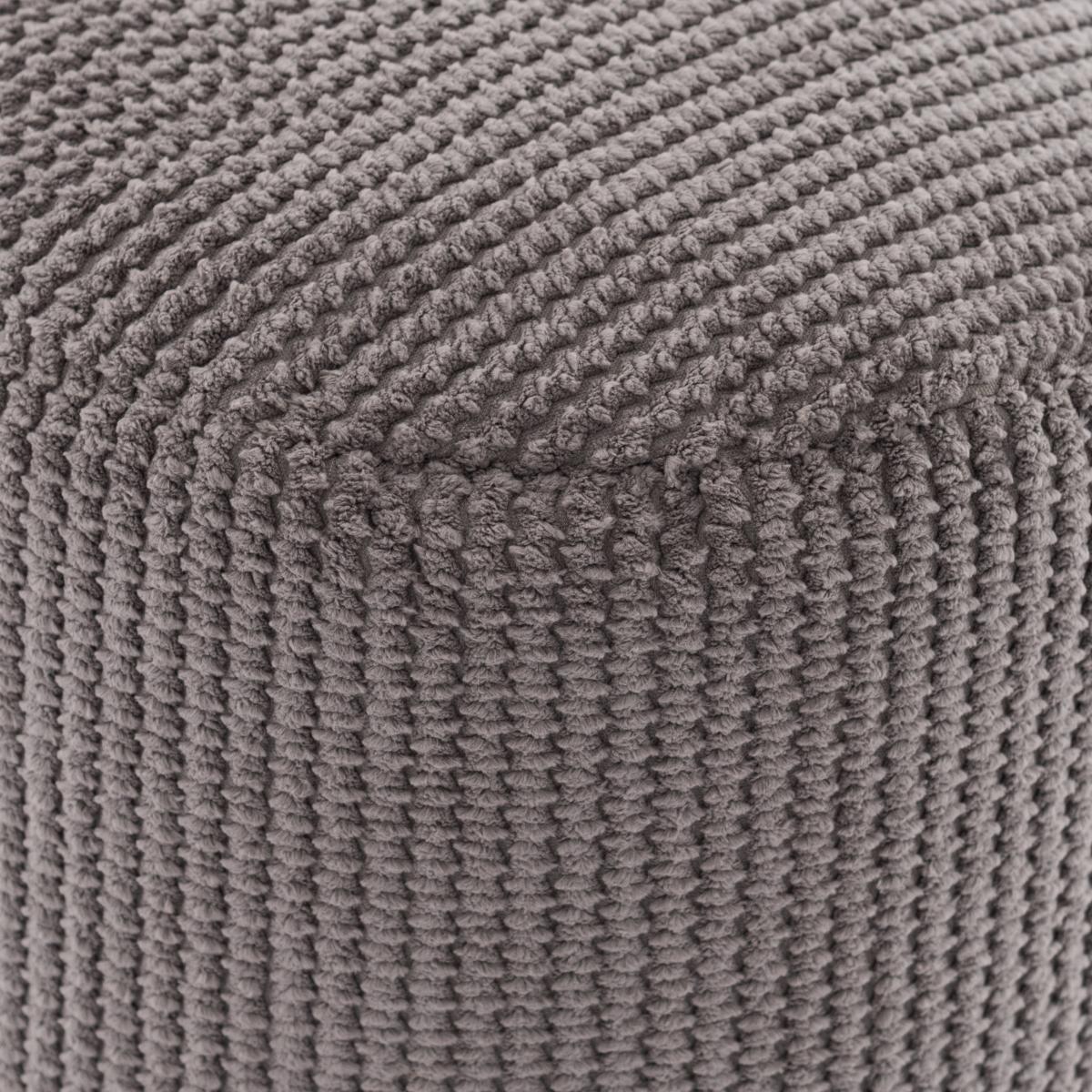 Kid's Jenson Charcoal Waffle Pouffe Charcoal/White – image 2