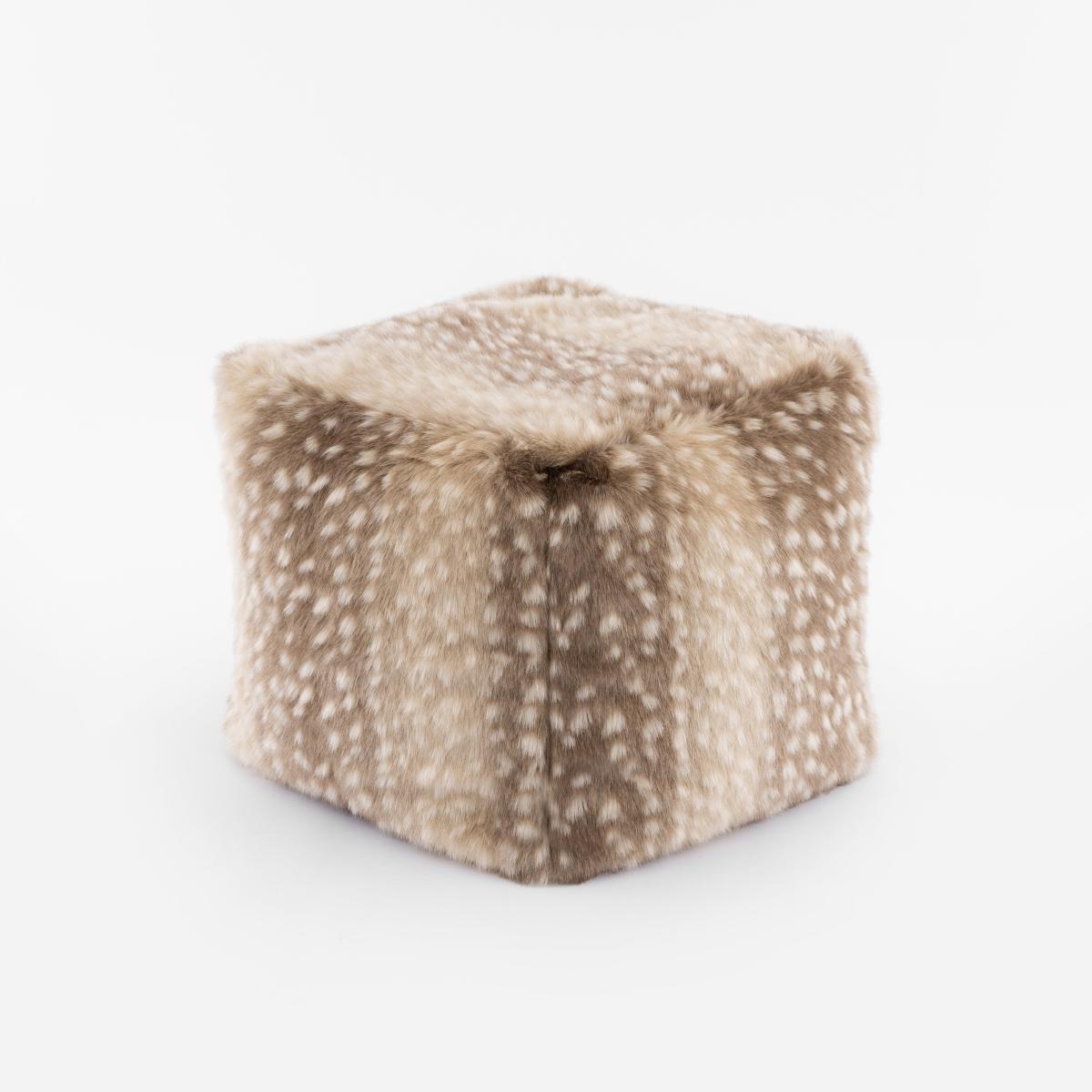 Deer Faux Fur Cube Natural – image 3