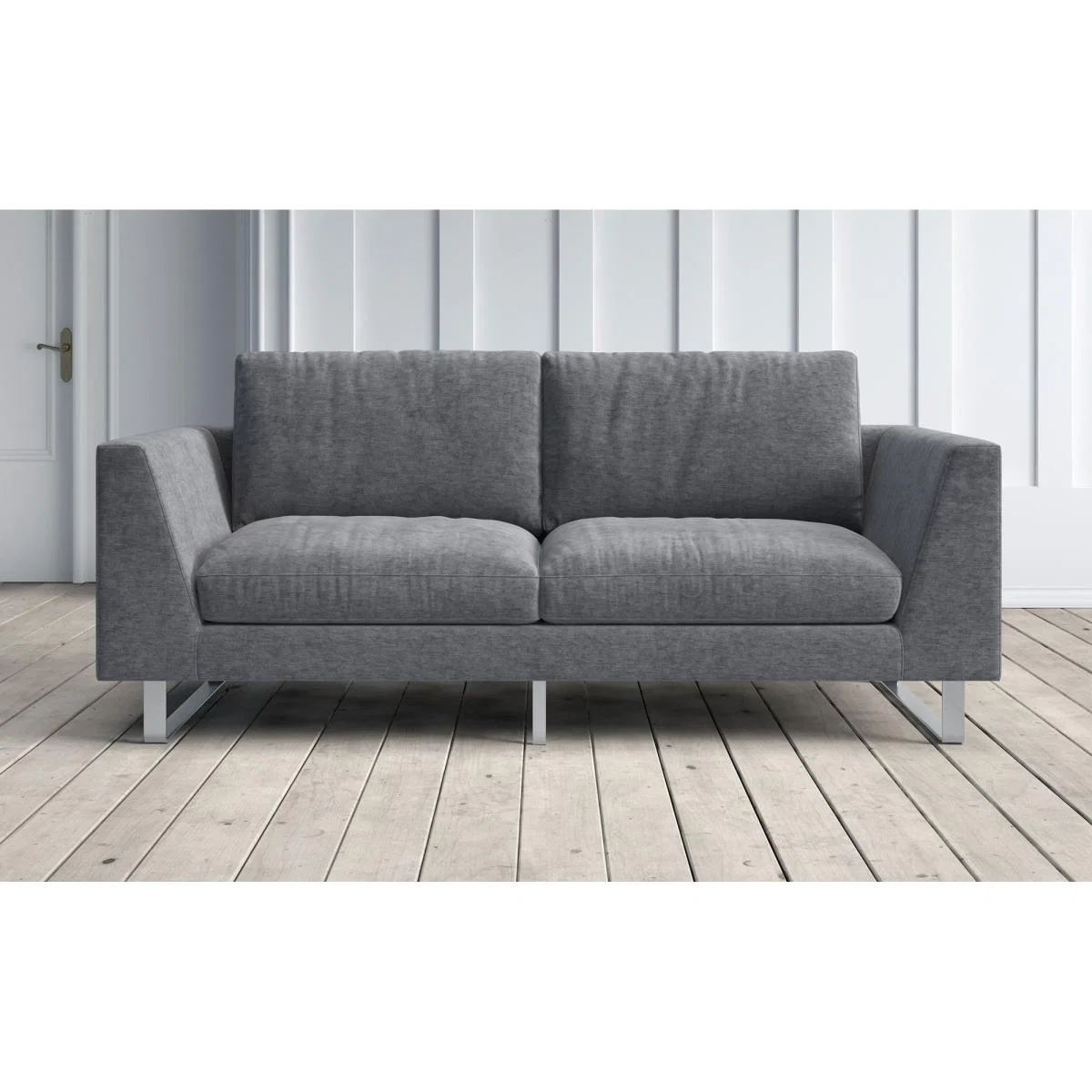 New York 2 Seater Grey Vintage Velvet – image 2