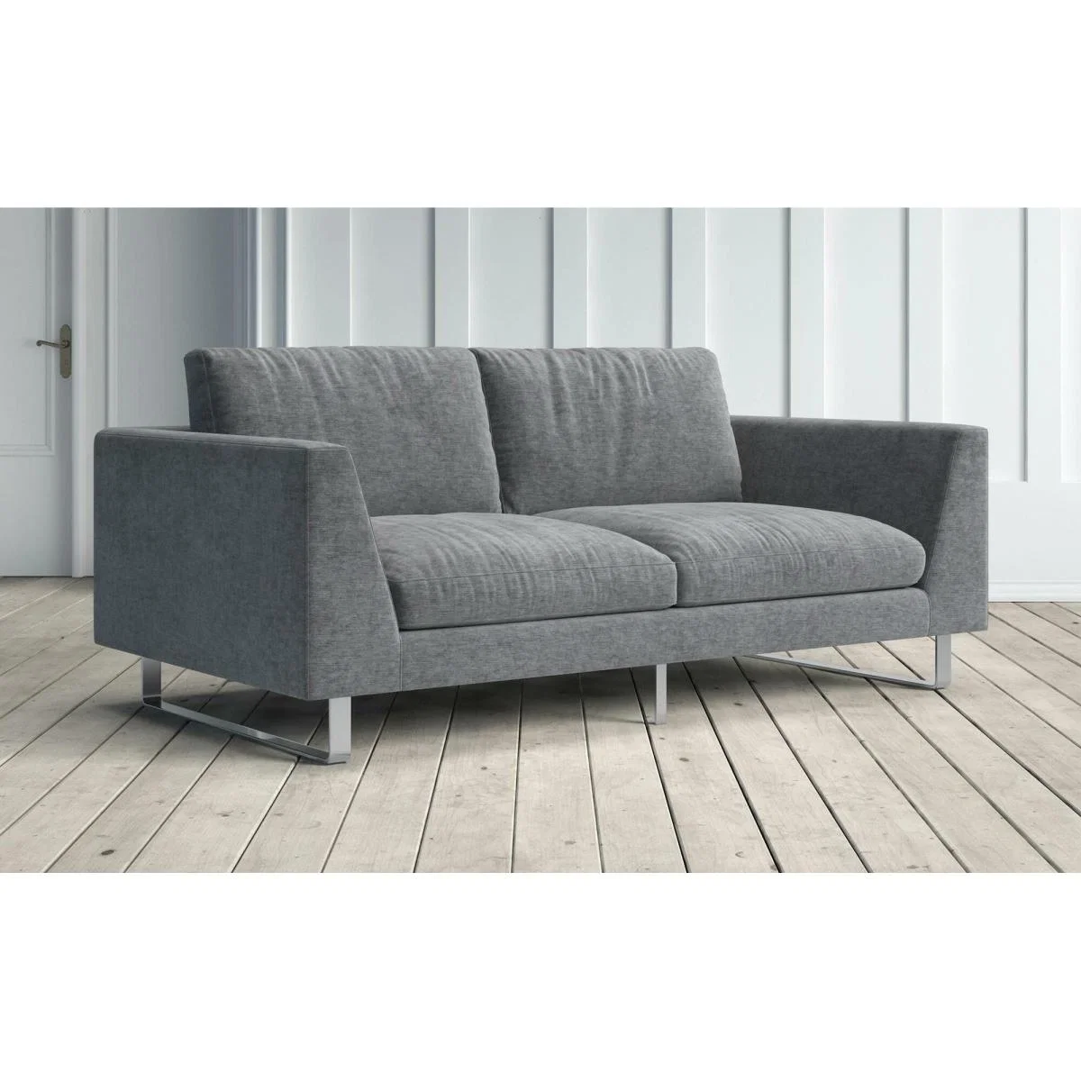 New York 2 Seater Grey Vintage Velvet – image 3