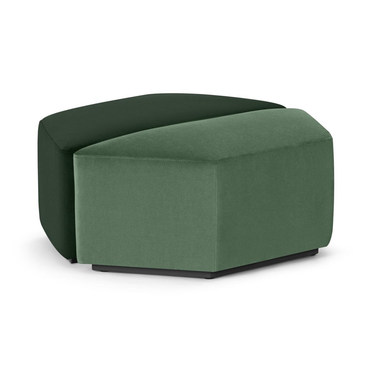Zazie Modular 2-Part Pouffe, Tonal Green Velvet – image 3